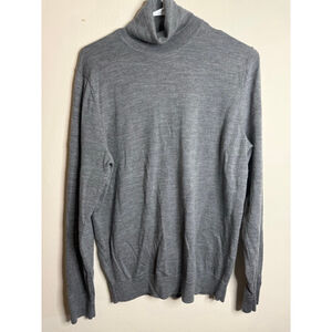 Men's Nordstrom Gray Merino Wool Turtleneck Sweater M
